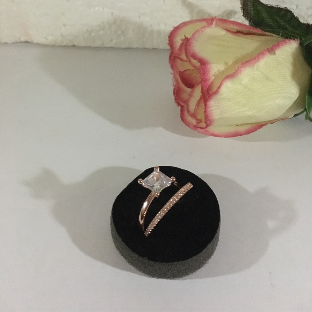 2 PC. ROSE GOLD FILLED RINGS SIZE 7 1/2